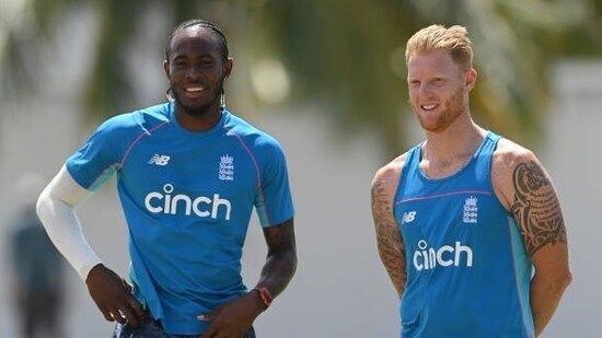 Jofra Archer (left) with England Test captain Ben Stokes(getty images)