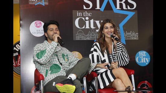 Kriti Sanon and Varun Dhawan at HT House