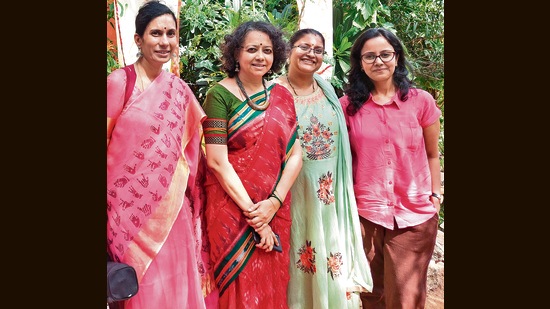 Storytellers Lalitha Shastry, Meghana Bommatanahalli, Krishna Chaitanya and Kshamatha Chepuri are the core team members of the Hyderabad Storytellers Association.