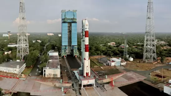 ISRO's PSLV-C54 rocket ready for launch at Satish Dhawan Space Centre, Sriharikota. (ISRO)