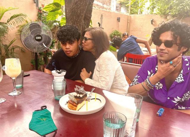 Babil and his brother Ayaan celebrating their mother’s birthday in January this year Babil and his brother Ayaan celebrating their mother’s birthday in January this year