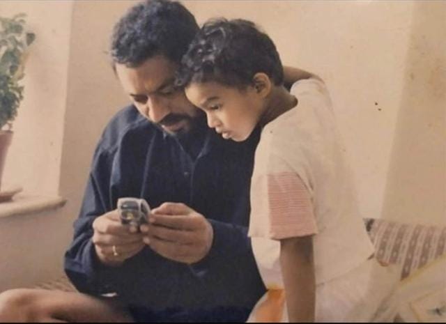 Babil with his father when he was a child Babil with his father when he was a child