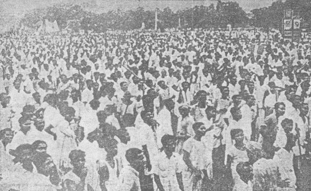 A Muslim League rally on Direct Action Day. (Wikimedia Commons) A Muslim League rally on Direct Action Day. (Wikimedia Commons)