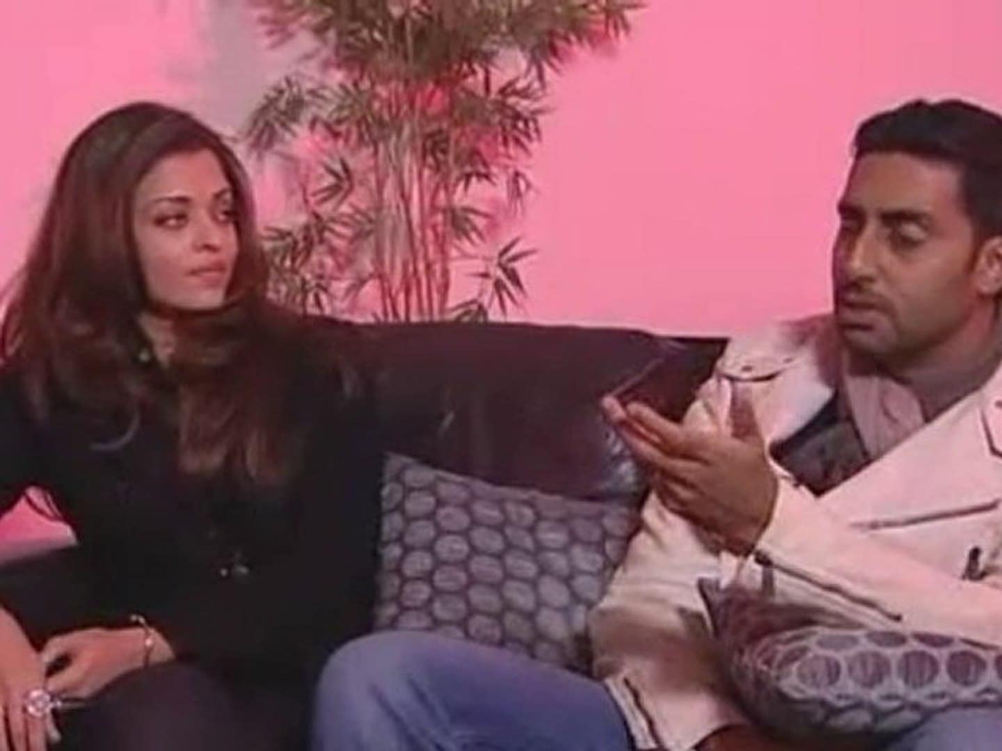 Abhishek Bachchan with Aishwarya Rai during a 2010 interview.