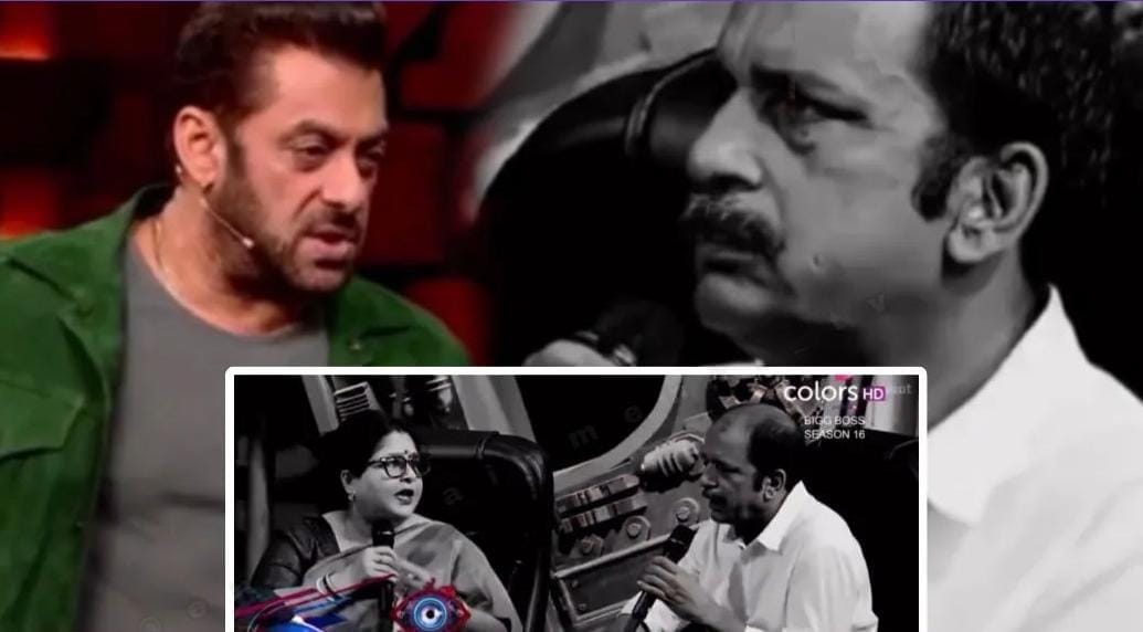 Salman Khan with Sumbul Touqeer’s dad and Tina Datta's mother on Bigg Boss 16. Salman Khan with Sumbul Touqeer’s dad and Tina Datta's mother on Bigg Boss 16.