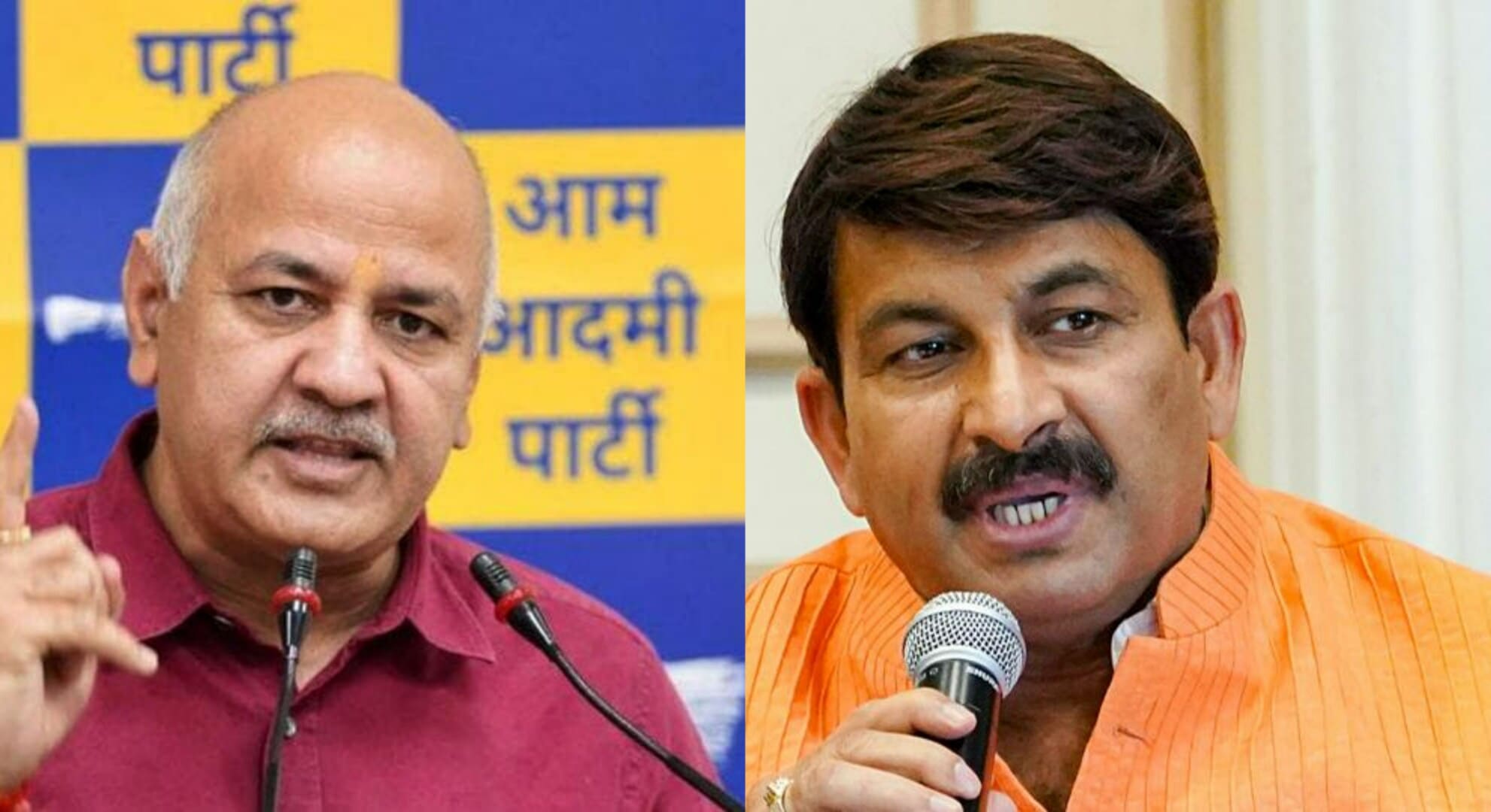 AAP leader and Delhi deputy CM Manish Sisodia and BJP MP Manoj Tiwari. AAP leader and Delhi deputy CM Manish Sisodia and BJP MP Manoj Tiwari.