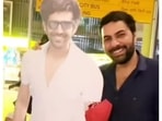 A fan of Kartik Aaryan eas received at the airport by her friend with a life-size cut-out of the actor. A fan of Kartik Aaryan eas received at the airport by her friend with a life-size cut-out of the actor.