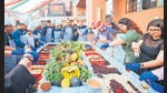 Cake-mixing ceremony underway at a hotel in Lucknow. Cake-mixing ceremony underway at a hotel in Lucknow.