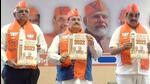 Gujarat CM, national president JP Nadda and state president CR Patil release BJP’s manifesto (Photo: Twitter@BJPLive) Gujarat CM, national president JP Nadda and state president CR Patil release BJP’s manifesto (Photo: Twitter@BJPLive)