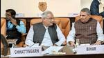 Bihar’s finance minister Vijay Choudhary with Chhattisgarh CM Bhupesh Baghel at the pre-union budget meeting in New Delhi on Friday. (HT) Bihar’s finance minister Vijay Choudhary with Chhattisgarh CM Bhupesh Baghel at the pre-union budget meeting in New Delhi on Friday. (HT)