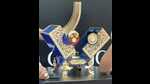 “The trophies were crafted from natural semi-precious stone – Natural Lapis Lazuli Gemstone. It has bronze work on it, and plating of 24 carat gold has been done on it. Although the weight of a gift box is about 15 kg, it took us almost three months to make them,” the Agra-based businessman said “The trophies were crafted from natural semi-precious stone – Natural Lapis Lazuli Gemstone. It has bronze work on it, and plating of 24 carat gold has been done on it. Although the weight of a gift box is about 15 kg, it took us almost three months to make them,” the Agra-based businessman said