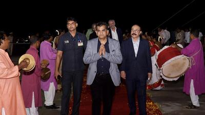 G20 Sherpa Amitabh Kant and chief coordinator Harsh Vardhan Shringla arrived at Swaraj Dweep in South Andaman on Friday. (ANI)