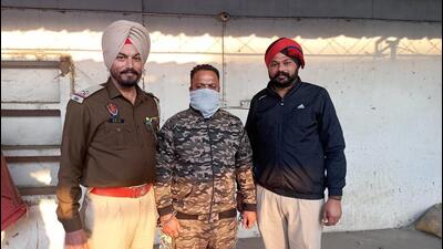 A Ferozepur resident along with his friend opened fire in air from a moving SUV near Ishar Nagar in Ludhiana. The accused was reportedly under the influence of liquor. The Sadar police arrested the accused, while his aide is yet to be arrested. (HT Photo)