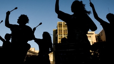 People protest to mark the International Day for the Elimination of Violence Against Women, in Buenos Aires, Argentina. (Reuters)