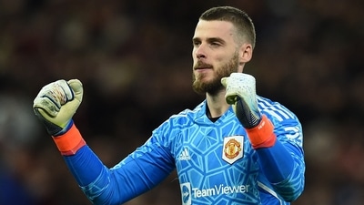 David de Gea in action for Manchester United. (REUTERS)