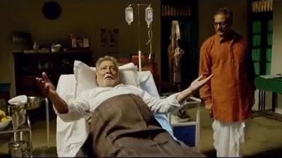 Vikram Gokhale and Nana Patekar in a still from the 2016 film Natsamrat.