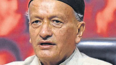 New Delhi, India- May 8, 2016: Former Chief Minister Uttarakhand and member of parliament Lok Sabha from Nainital-Udham Singh Nagar Bhagat Singh Koshyari address a press conference on the issue on Uttarakhand legislative assembly on 10 May to test whether unseated Congress government led by Harish Rawat enjoys confidence of majority votes on the floor of the House is unprecedented in more ways than one. At BJP HQ in New Delhi, India on Sunday, May 8, 2016. ( Photo by Sonu Mehta/Hindustan Times) (Hindustan Times) New Delhi, India- May 8, 2016: Former Chief Minister Uttarakhand and member of parliament Lok Sabha from Nainital-Udham Singh Nagar Bhagat Singh Koshyari address a press conference on the issue on Uttarakhand legislative assembly on 10 May to test whether unseated Congress government led by Harish Rawat enjoys confidence of majority votes on the floor of the House is unprecedented in more ways than one. At BJP HQ in New Delhi, India on Sunday, May 8, 2016. ( Photo by Sonu Mehta/Hindustan Times) (Hindustan Times)