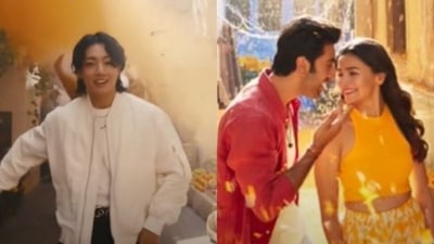 Jungkook grooved to Alia Bhatt and Ranbir Kapoor's Brahmastra song Kesariya. Jungkook grooved to Alia Bhatt and Ranbir Kapoor's Brahmastra song Kesariya.