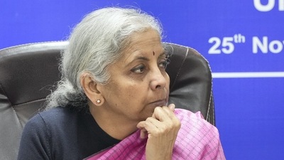 Union Finance Minister Nirmala Sitharaman during her Pre-Budget Meeting with Finance Ministers of all the States and Union Territories at the Manekshaw Centre, in New Delhi, Friday. (PTI file) Union Finance Minister Nirmala Sitharaman during her Pre-Budget Meeting with Finance Ministers of all the States and Union Territories at the Manekshaw Centre, in New Delhi, Friday. (PTI file)