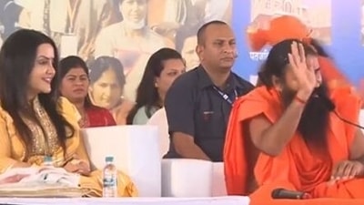 Ramdev's comment at a yoga event where Maharashtra deputy chief minister Devendra Fadnavis's wife Amruta Fadnavis was present drew flak.