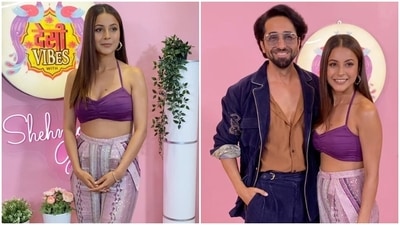 Shehnaaz Gill with Ayushmann Khurrana for her new chat show, Desi Vibes With Shehnaaz Gill. (HT Photo/Varinder Chawla) Shehnaaz Gill with Ayushmann Khurrana for her new chat show, Desi Vibes With Shehnaaz Gill. (HT Photo/Varinder Chawla)