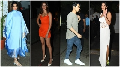 Sonam Kapoor, Ananya Panday, Aryan Khan, Shanaya Kapoor, and other stars attend a dinner party in Mumbai. (HT Photo/Varinder Chawla) Sonam Kapoor, Ananya Panday, Aryan Khan, Shanaya Kapoor, and other stars attend a dinner party in Mumbai. (HT Photo/Varinder Chawla)