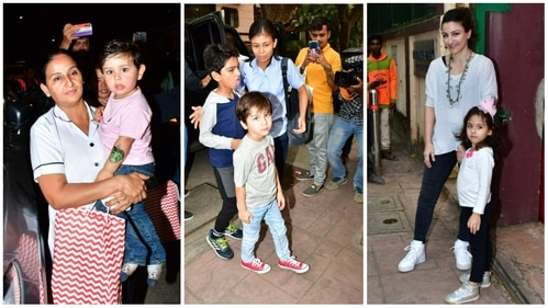 Jehangir, Taimur and Inaaya at Riaan's birthday bash. (Varinder Chawla) Jehangir, Taimur and Inaaya at Riaan's birthday bash. (Varinder Chawla)