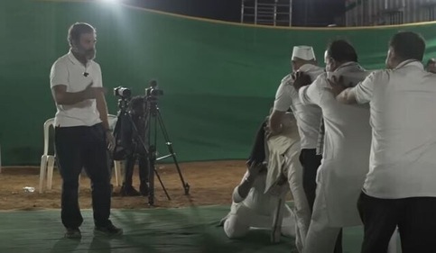 Many Congress leaders joined the queue to attack the seated person who learnt a martial art technique from Rahul Gandhi.