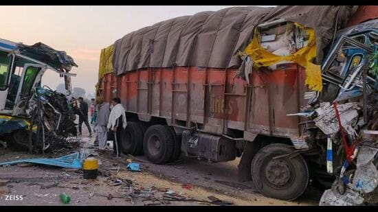 Haryana accident: Truck driver killed, 40 bus passengers injured in ...