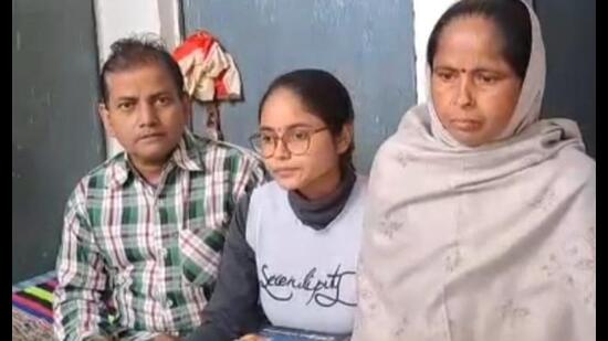 Sejal Chaurasia with her parents. (Sourced)