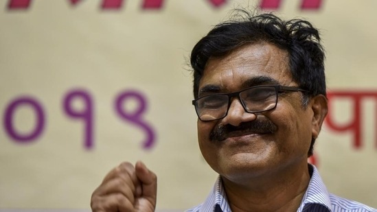 Anand Teltumbde, 73, who spent two-and-a-half years behind bars in the case, walked out of the jail around 1.15 pm on Sunday, news agency PTI reported.(PTI file)