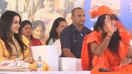 Ramdev's comment at a yoga event where Maharashtra deputy chief minister Devendra Fadnavis's wife Amruta Fadnavis was present drew flak. 
