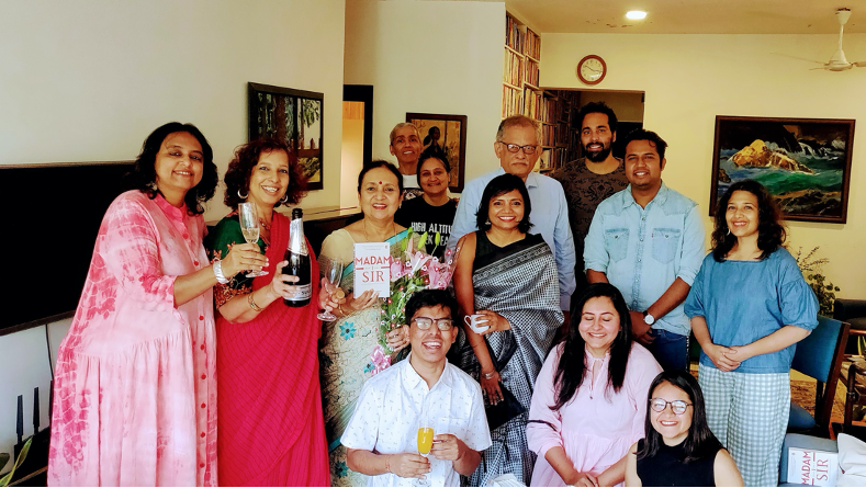 Author Manjari Jaruhar, third from left. Author Manjari Jaruhar, third from left.