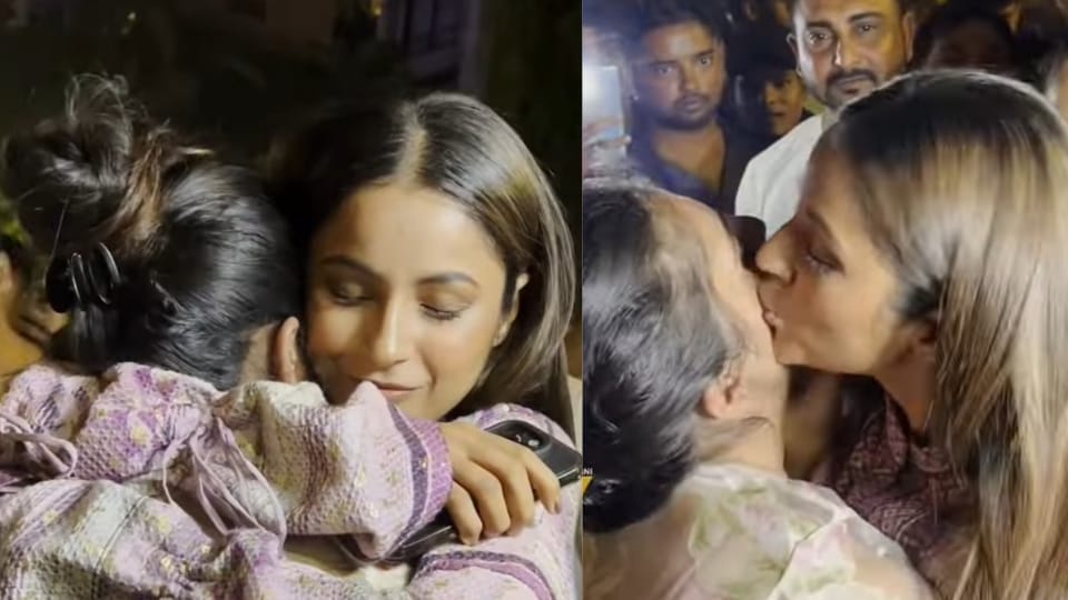 Shehnaaz Gill with her fan in Mumbai. Shehnaaz Gill with her fan in Mumbai.