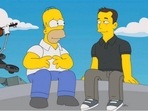 Elon Musk with Homer in a season 26 episode of The Simpsons. Elon Musk with Homer in a season 26 episode of The Simpsons.