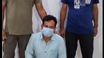 Accused Hakam Singh Rawat in STF custody in Dehradun after he was arrested in August this year (HT Photo)
