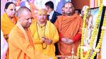 Uttar Pradesh chief minister Yogi Adityanath at the inauguration of the 41st Ramayan Mela in Ayodhya on Sunday. (ANI PHOTO) Uttar Pradesh chief minister Yogi Adityanath at the inauguration of the 41st Ramayan Mela in Ayodhya on Sunday. (ANI PHOTO)