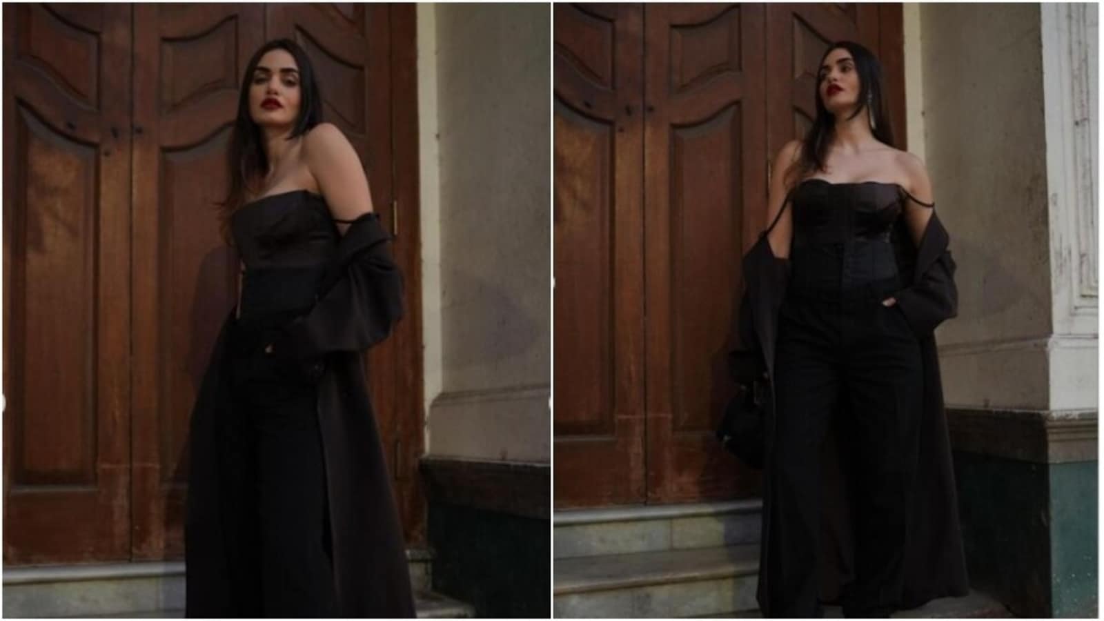 Gabriella Demetriades decks up as a dream in corset top and black pants. Shibani Dandekar calls her ‘stunning’