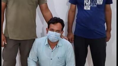 Accused Hakam Singh Rawat in STF custody in Dehradun after he was arrested in August this year (HT Photo) Accused Hakam Singh Rawat in STF custody in Dehradun after he was arrested in August this year (HT Photo)