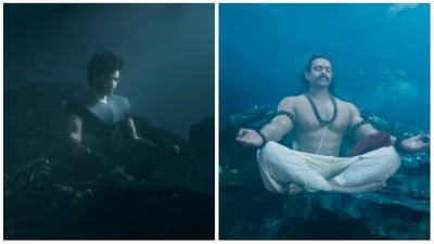 Kunwar's recreation (left) of a much-derided scene from Adipurush teaser (right). Kunwar's recreation (left) of a much-derided scene from Adipurush teaser (right).