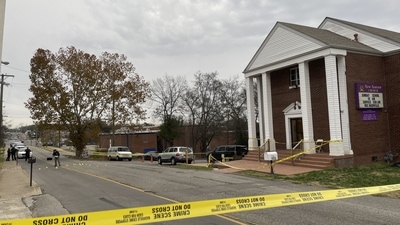 A crime scene is taped off at New Season Church in Nashville, Tenn., on Saturday, (AP) A crime scene is taped off at New Season Church in Nashville, Tenn., on Saturday, (AP)