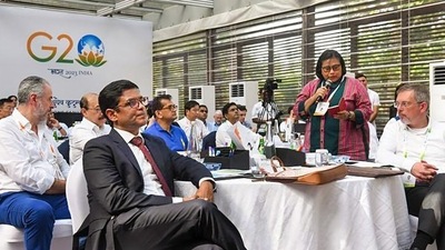 The briefing was held at Swaraj Deep, a part of the Andaman and Nicobar Islands on 26 November 2022. (PTI) The briefing was held at Swaraj Deep, a part of the Andaman and Nicobar Islands on 26 November 2022. (PTI)
