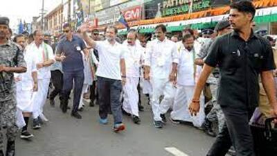 Congress activists led the Bharat Jodo Yatra through Sector 29 on Sunday. (Representational Image/HT File)