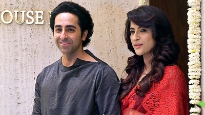 Ayushmann Khurrana and Tahira Kashyap at a Diwali party. (ANI) (Nitin Lawate) Ayushmann Khurrana and Tahira Kashyap at a Diwali party. (ANI) (Nitin Lawate)