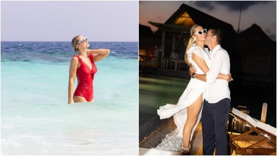 Paris Hilton celebrates anniversary in stunning swimsuits in Maldives. All pics(Instagram/@parishilton)