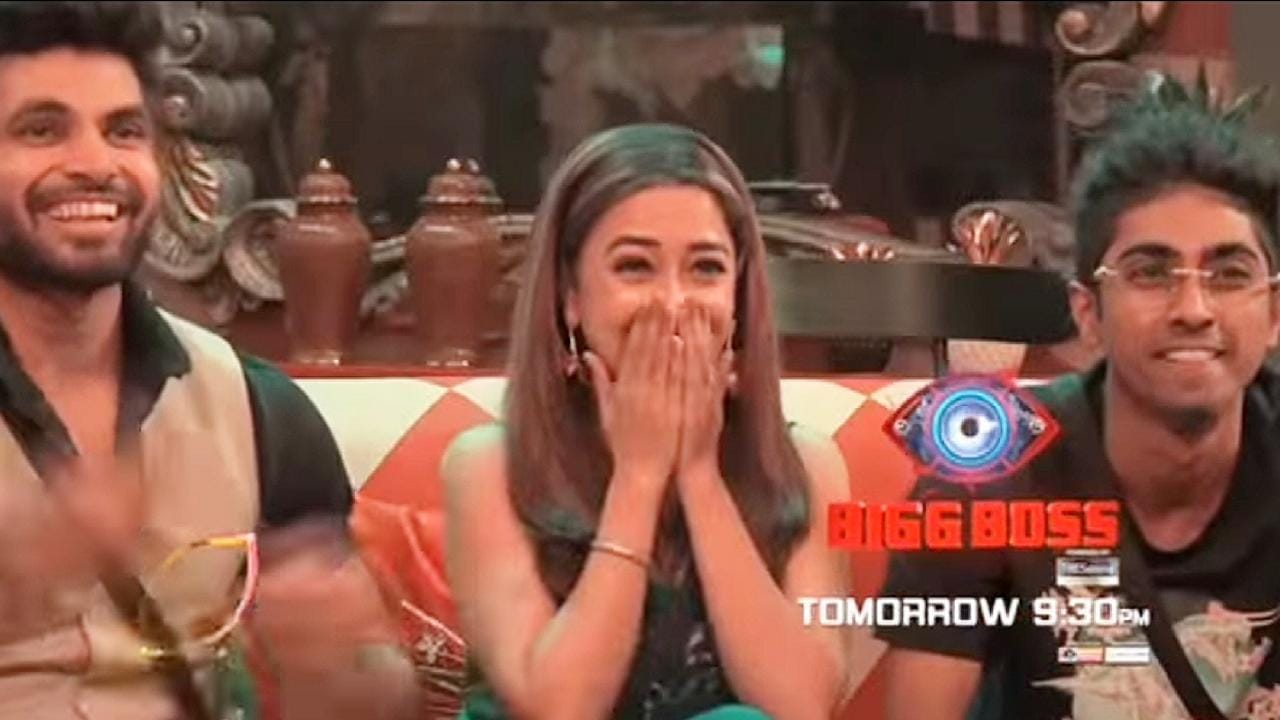 Shiv Thakare, Tina Datta and MC Stan watch Shekhar Suman's qawwali performance insidee the Bigg Boss house. Shiv Thakare, Tina Datta and MC Stan watch Shekhar Suman's qawwali performance insidee the Bigg Boss house.