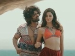 Vijay Deverakonda and Ananya Panday in a still from Liger song Aafat. Vijay Deverakonda and Ananya Panday in a still from Liger song Aafat.