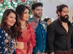 Yash, Radhika Pandit at Aditi Prabhudeva’s wedding reception. Yash, Radhika Pandit at Aditi Prabhudeva’s wedding reception.