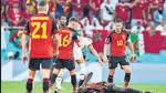 Belgium, third in Russia four years ago, lost to Morocco 0-2 in the World Cup group F match at the Al Thumama Stadium in Doha on Sunday. Belgium will now battle for a last-16 spot against Croatia. (AP) Belgium, third in Russia four years ago, lost to Morocco 0-2 in the World Cup group F match at the Al Thumama Stadium in Doha on Sunday. Belgium will now battle for a last-16 spot against Croatia. (AP)