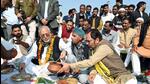 BJP leaders at a Khichdi Panchayat in Rampur. (ANI PHOTO) BJP leaders at a Khichdi Panchayat in Rampur. (ANI PHOTO)